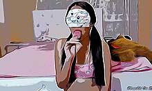 年轻的继妹在Hentai卡通中被冰淇淋和粗暴的性爱诱惑