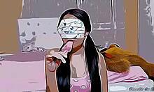 Tânăra soră vitregă ademenită de înghețată și sex dur din spate în desene animate Hentai