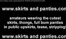 La ragazza adolescente svela le sue mutandine in un video fatto in casa di sottogonna