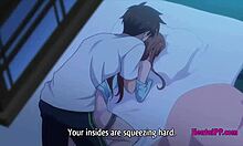 Sexo matinal com meio-irmão e meia-irmã em anime hentai