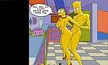 Marge, nezbedná gazdinka, sa počas neprítomnosti svojho manžela análne venuje v telocvični aj doma, s humornou hentai karikatúrou s tématikou Simpsonovcov ako kulisou