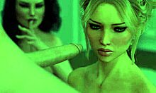 Tegneserie sex spil med MILF undervisning blowjob færdigheder